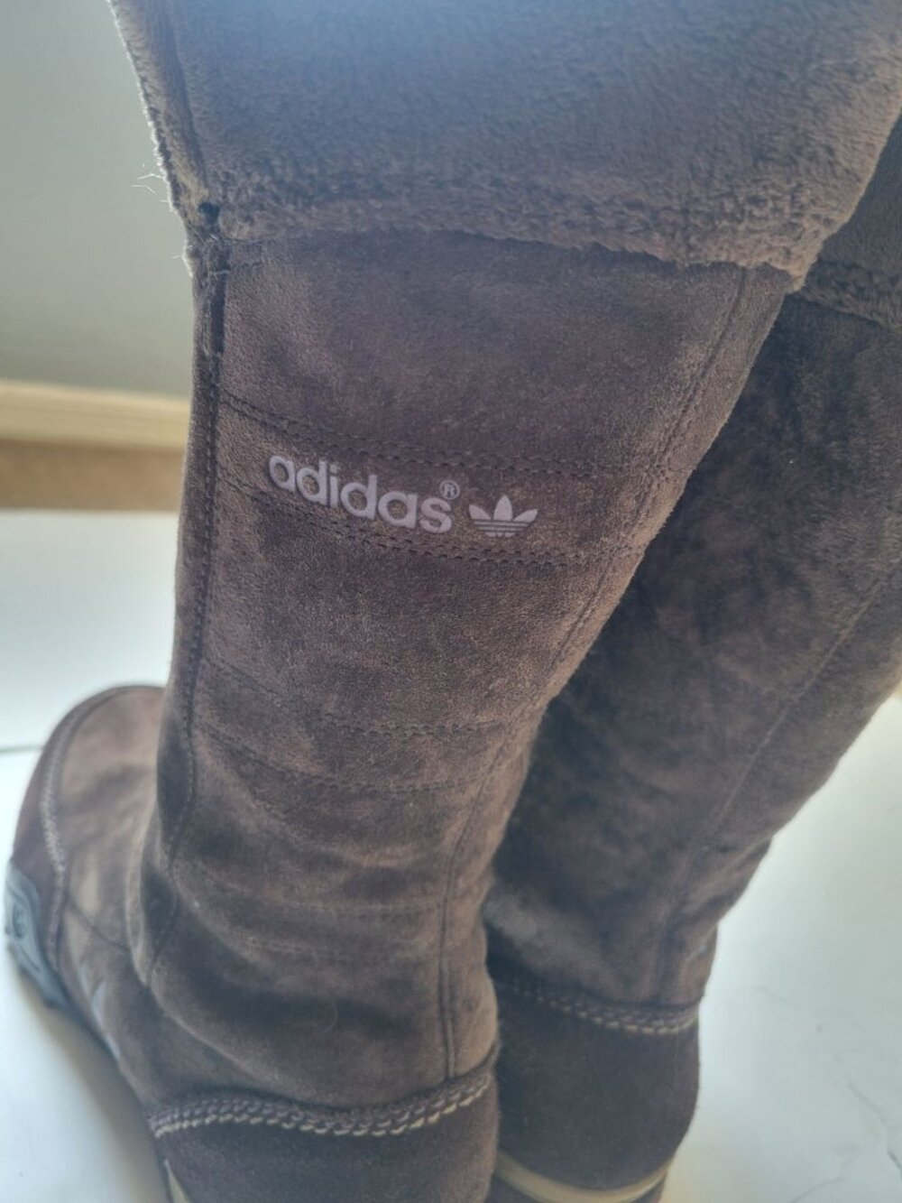 Adidas Opium Torsion boots featuring brown suede and a full zip Vintage Size 7.5 - Picture 7 of 11
